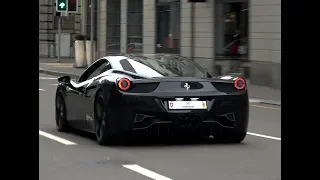 Two loud Ferrari 458 Italia in Zurich w/Capristo & Novitec exhaust (loud sound!)