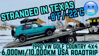 Mk2 VW Golf Country USA Roadtrip through Historic Winter Storm - Part 2 #vw #roadtrip