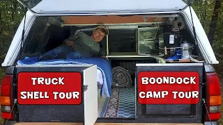 Truck Shell Tour at Free Boondocking Camp