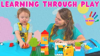 Legos + Magnatiles + More Construction Activities | Toddler Learning At Home | Learning Through Play