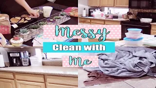 MESSY KITCHEN CLEAN WITH ME | KIDS SLIME & SWIM PARTY AFTERMATH | WEEKEND CLEANING MOTIVATION