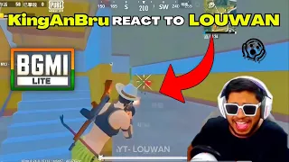 KingAnbru REACT to LOUWAN GAMING😱🔥" BGMI Lite Fastest Player" #pubgmobilelite #pubgmobile