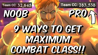 9 Ways To Get MAXIMUM Combat Class - Increase Team CC Guide 2021 - Seven Deadly Sins: Grand Cross