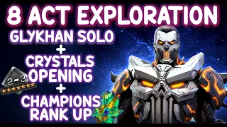 8 Act Full Exploration! Rewards,Crystals Opening and Rank Ups! Glykhan Solo!
