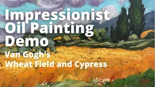 How to paint Like Van Gogh, Wheat Field and Cypress