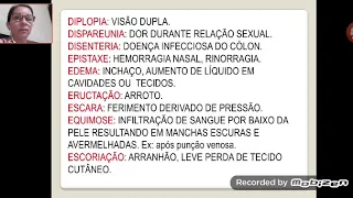 Termos Técnicos da Enfermagem - Comunicação Oral e Escrita - Prof. Núbia Paulo