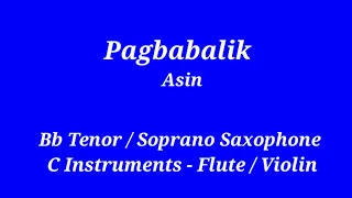 Pagbabalik - Bb Saxophone - C Instruments - Play Along - Sheet Music - Backing Track