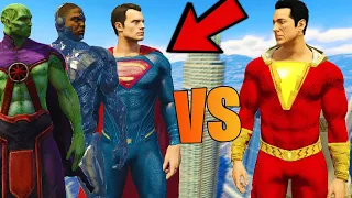 GTA 5 SHAZAM VS JUSTICE LEAGUE EPIC BATTLE! | gta 5 mods