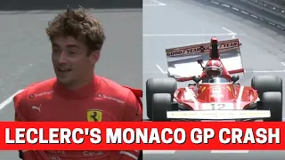 Charles Leclerc Crashes At The 2022 Historic Monaco GP