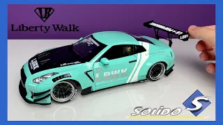 1:18 Nissan GT-R (R35) Liberty Walk (mint green) - Solido [Unboxing]