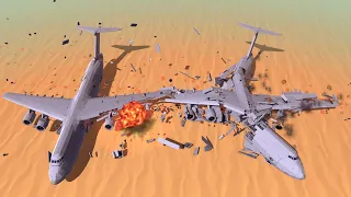 Satisfying Destruction Madness! #29 | Feat. Shrapnel Mortar vs Two C-5 Galaxy | Besiege