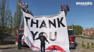 Jeffersonville Fire Department displays special message of thanks to hospital staff