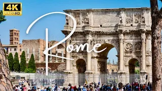 Rome Italy [4k] - Walking Tour From Arch of Constantine To Colosseum and Roman Forum - Rome 2022