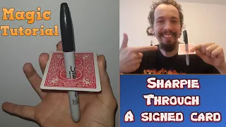 Sharpie through card tutorial. Pen through card magic trick revealed