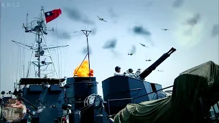 [Anti-Japanese Film] Japanese warplanes bomb,navy fleet's anti-aircraft guns shoot down enemy planes