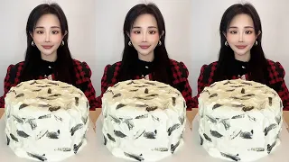 Asmr🍰Eating Black Sesame Melaleuca Cake🍰 (Soft And Waxy Sound) 크림丨먹방丨Mukbang丨Satisfying丨Eatingshow