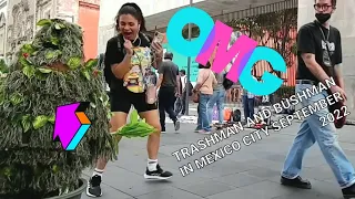 Trashman And Bushman Prank In Mexico City