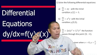 Differential Equations dy/dx=f(x)g(y): Part 2