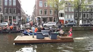 Sofa barge, Queen's Day 2013 Amsterdam