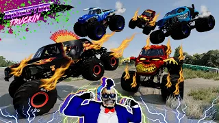 Monster Jam INSANE Racing, Freestyle and Crashes #11 | BeamNG Drive | Steel Titans