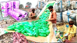 How Million Waste Plastic Bottle Convert into Plastic Rope Roll & Rubber Slippers in Mass Production