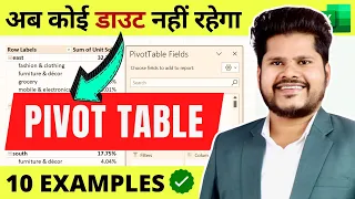 Excel Pivot Table EXPLAINED with 10 Different Examples | Pivot Table in excel | Pivot Table Tutorial