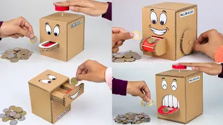 4 Amazing Coin Banks From Cardboard | Amazing Cardboard Projects