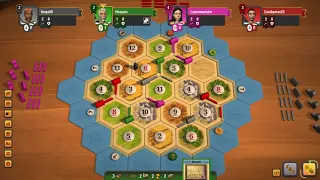 Игра Колонизаторы онлайн (Catan Universe) с комментариями.