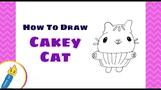 How to Draw Cakey Cat | Gabby's Dollhouse | Step by Step