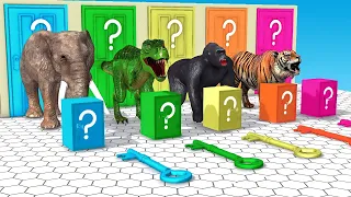 Cow Elephant Dinosaur Gorilla Don't Choose the WRONG Mystery BALLOON Challenge Max Level LONG LEGS