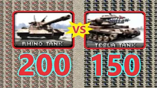 Rhino vs Tesla Tank - Same Cost - Red Alert 2