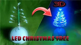 How to make a 3D Christmas tree | Rotating Christmas tree with light | Led Christmas tree