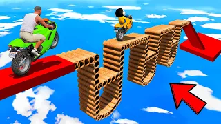 SHINCHAN AND FRANKLIN TRIED THE IMPOSSIBLE ZIGZAG-ENCLOSED PIPE BRIDGE PARKOUR CHALLENGE GTA 5