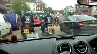 Devils pitmen mc / outlaws mc riding through Cannock