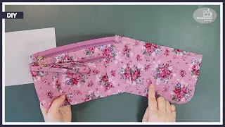 Sewing gift idea🎁 How to make a double zipper clutch bag / fabric long wallet