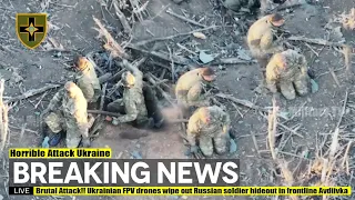 Brutal Attack (May 05) Ukrainian FPV drones wipe out Russian soldier hideout in frontline Avdiivka