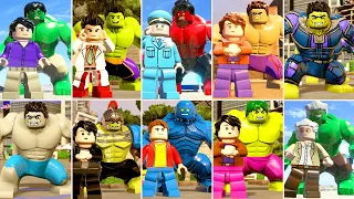 All Big Fig Hulk Characters in LEGO Marvel Video Games with Transformations