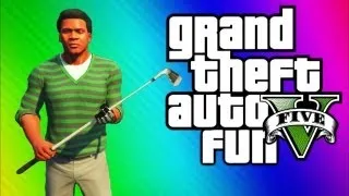 GTA 5 Funny Moments 2 - Epic Chicken, Golf Cart Chase, Muggers, Jimmy Retard Glitch (GTA 5 Gameplay)