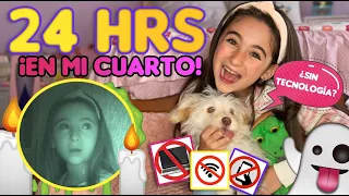 24 HORAS ENCERRADA EN MI CUARTO Y SIN TECNOLOGÍA! / USAMOS VELAS Y OIMOS RUIDOS EXTRAÑOS #LaraCampos