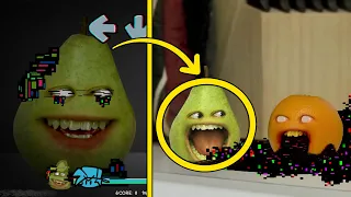 References In FNF VS Corrupted Pear | Corrupted Annoying Orange Pibby Mod