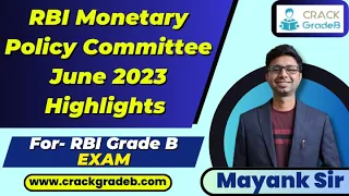 Monetary Policy Committee June 2023 Highlights for RBI Grade B