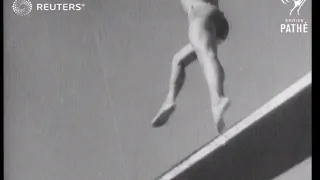 American divers train for upcoming Olympics (1935)