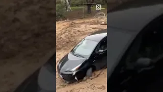 California Mudslide Takes Prius, Yard