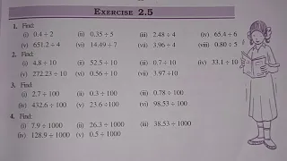 Ncert Class 7th || FRACTIONS & DECIMALS || Exercise 2.5 Solutions, According New Syllabus(2022-23)