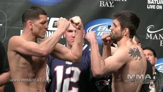 UFC 143: Nick Diaz + Carlos Condit Weigh-In + Staredown