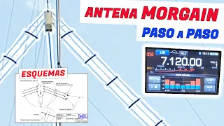 📡📡 Mejor Antena HF MorGain 💡 Fabricación Instalación  💯💯 Banda 40 y 80 metros Montaje V Invertida.