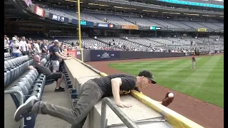 Catching 10 home runs ON THE FLY at Yankee Stadium!