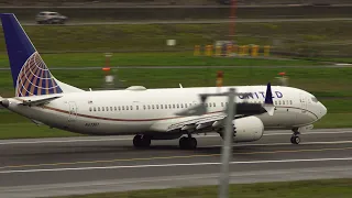 4k footage II United 737-9 MAX Takeoff - Check out the LEAPs!