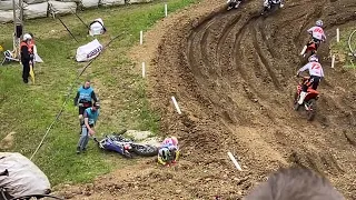 Crash Jago Geerts qualifying MXGP France 2023