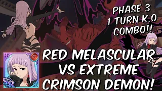 Red Melascula vs EXTREME Crimson Demon - ONE TURN PHASE 3 K.O COMBO - Seven Deadly Sins: Grand Cross
